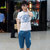 帛莱尼 2016夏新款男士短袖圆领T恤 男装青少年韩版休闲体恤套装B015(蓝色 S)第5张高清大图