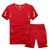 男式夏季短袖速干衣POLO衫健身跑步运动休闲套装男大码(黑色 5XL)第3张高清大图