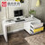 曲尚（Qushang）现代简约烤漆电脑桌组合 时尚家用写字台式储物书柜办公桌书桌 8630(如图色 1.8M书桌+书椅)第5张高清大图