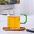 lanpiind 郎品 高硼硅彩把玻璃茶杯 可明火加热防炸裂 300ml(绿柄玻璃杯 300ml)第4张高清大图
