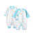 小米米minimoto婴儿宝宝连身连体衣新生儿哈衣爬服打底睡衣(冰蓝-和式连身衣 59cm（3-6个月）)第2张高清大图