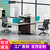 艾诺狄斯 现代简约员工工作位办公桌椅双人位AM系列办公家具可定制人造板(苏香桐四人位 默认)第2张高清大图