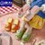 SUNTEK回力儿童卡通可爱棉拖鞋男童女童居家室内地板防滑厚底亚麻布拖鞋(26-27(内长约16.5cm) 果绿萝卜兔 (开口款))第2张高清大图