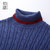 初语2013冬季新款女装高领针织衫毛衣   346103009(蓝色 M)第4张高清大图
