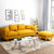 一米色彩 布艺沙发 北欧小户型三人位沙发组合沙发(香蕉黄 脚踏)第4张高清大图