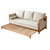 北欧中式实木沙发床推拉两用可折叠冬夏全橡木沙发布艺小户型客厅  三人(可定制)第5张高清大图