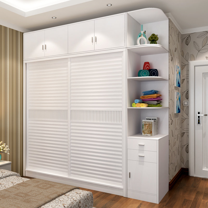 现代 经济型 卧室整体组装木质2门移门大衣橱柜子(2米全套(款式颜色)