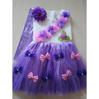 【儿童环保演出服装无纺布塑料袋手工制作衣服