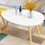 物植 客厅茶几实木腿多功能桌子 LM-01(创意圆形白色)第4张高清大图