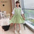 CaldiceKris（中国CK）学院风绿POLO衫收腰连衣裙CK-FS3607(绿色 150)第4张高清大图
