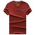 1809夏装新款战地吉普AFSJEEP男士纯棉弹力半袖T恤衫 V领短袖polo(红色)第3张高清大图