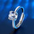 阿玛莎经典牛头莫桑钻女925银求婚结婚戒指活口可调节1克拉(银色)第4张高清大图