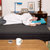 奥古拉家具 床 单人双人简易床 日式小户型一体式布艺床1.2米1.5米1.8米(黑色 1400mmX1950mm)第3张高清大图