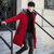 冬季新款男士羽绒棉服中长款潮流连帽毛领大衣加厚保暖加长过膝外套  XZLZ13520(XZLZ13520-红色 4XL)第2张高清大图
