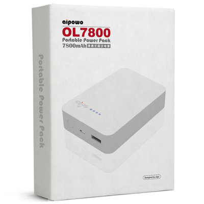 爱国者（aigo）OL7800便携式移动电源充电宝（白色）（7800mAh）