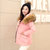 Mistletoe冬季新韩版连帽加厚羽绒棉服 学生外套潮短款面包服女B8932(红色 M)第5张高清大图