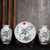 景德镇陶瓷器三件套小花瓶现代中式客厅电视柜插花工艺品装饰摆件(彩龙戏珠)第5张高清大图