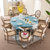 蓝色地中海实木餐桌椅组合 方桌变圆桌小户型伸缩折叠歺桌饭桌子(1.5米单餐桌)第3张高清大图