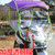 电动车遮阳伞雨棚摩托车踏板车挡风罩透明防晒雨伞全封闭遮阳车蓬SN7806(大紫无后视镜)第2张高清大图