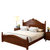 皮耐迪 美式乡村 实木床双人1.8米橡木床 成人单人儿童床 1.2主卧室家具(胡桃色（框架排骨架床板） 1.8*2.0)第5张高清大图