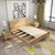 进畅家具 实木床 1.8米简约北欧双人气压高箱床带抽屉1.35小户型橡木储物床(1.8*2米（胡桃色） 床)第3张高清大图