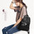 双肩包女2021新款大容量时尚休闲旅行女士小背包软皮韩版百搭书包(黑色-单包)第4张高清大图