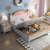 吉木多 儿童床单人床女孩现代简约1.5米单层床实木床1.2米卧室粉色公主床(1.2米象牙白+原木色 床+床头柜*2)第3张高清大图