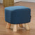 家逸 换鞋凳创意时尚圆凳实木矮凳布艺凳子沙发凳简约板凳小凳子(四腿方凳蓝色)第2张高清大图