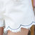 VEGININA  白色花边短裤女显瘦韩版高腰破洞牛仔短裤子 2934(图片色 XL)第4张高清大图