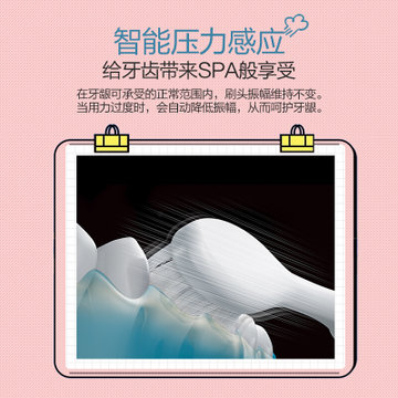 松下（Panasonic）电动牙刷 磁悬浮声波振动 智能压力感应 2种替换刷头 EW-PDL34W 白色款(白色 热销)