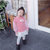 2018秋冬新款韩版圆领蕾丝加绒连衣裙 加厚儿童卫衣裙(130 粉色)第2张高清大图