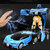 大号1:12一键遥控变形金刚感应变形车玩具兰博基尼新款布加迪汽车机器人玩具(烈焰红色 889-16)第4张高清大图