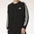 Adidas阿迪达斯新款男装运动服圆领卫衣三条纹针织套头衫GK9078(黑色)第2张高清大图