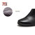 马内尔20年冬季新品中筒靴商务简约百搭粗跟侧拉链真皮女靴G09423(黑色 37)第3张高清大图