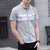 卡郎琪 男士2018年夏季新款短袖衬衫 薄款条纹短袖衬衫男士韩版修身休闲短袖衬衣(KLQSLS-0095绿色 XL)第5张高清大图