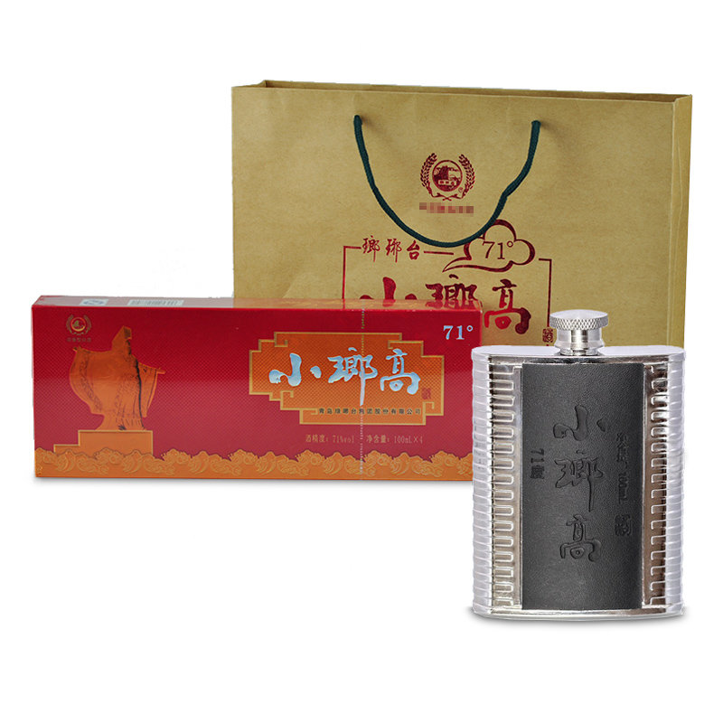 青岛琅琊台71度小琅高100ml*4瓶浓香型高度白酒礼盒装(2 一条)