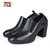【专柜同款】马内尔商务高跟粗跟松紧带深口单鞋女鞋G85291(黑色 37)第5张高清大图