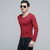 Bebeeru精梳棉V领男士长袖T恤男式纯色打底衫大码体恤运动上衣修身夏装R101-1 值得(R101红色 XL)第3张高清大图