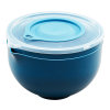 kalar厨房沥水篮洗菜盆两件套 家用双层多功能洗菜篮沙拉盆 蓝色2件套
