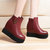 冬季英伦马丁靴短筒新款短靴秋冬季女鞋靴子LK-A1862(红色 38)第2张高清大图