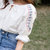 阿美氏女装棉质宽松衬衫衣+牛仔包臀短裙子套装 夏季复古刺绣 HYAL8/656S(白色 S)第5张高清大图