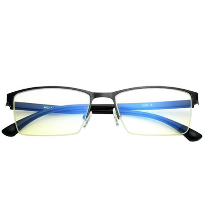 防蓝光护目镜商务男款电脑镜防电磁波眼镜平光镜(半框架树脂鼻托 均码)