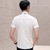 帛依恋夏季新款男装韩版修身大码纯色立领棉麻短袖衬衫(白色 L)第2张高清大图