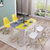 A家 餐桌椅组合 彩色北欧简约圆餐桌可折叠餐桌餐椅凳子桌子饭桌客餐厅家具 A款餐椅 单餐桌(餐椅*2（黄色） B款餐椅)第4张高清大图
