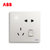 ABB开关插座面板无框轩致系列雅典白墙壁86型插座面板五孔带开关带灯3只装 AF226*3第2张高清大图