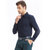 FORTEI富铤  衬衫男士时尚印花商务休闲修身品质男装长袖(蓝色 180)第3张高清大图