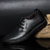 米斯康软皮凉鞋男士透气牛皮洞洞鞋包头潮罗马镂空皮鞋休闲鞋2107(黑色)第3张高清大图