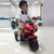新款儿童电动摩托车可坐人宝宝三轮车男女小孩玩具车电瓶童车(蓝色[双驱双电]早教+皮座)第2张高清大图