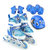 迪士尼八轮全闪光耐磨PU轮套装旱冰鞋轮滑鞋11006(蓝色 35-38)第3张高清大图