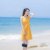 2018夏季新款韩版修身显瘦口袋气质单排扣腰带背心连衣裙短裙裙子(黄色)(L)第3张高清大图